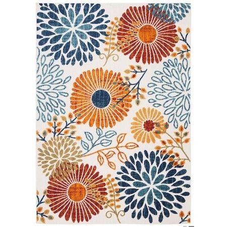 Safavieh Cabana Power Loomed Round Area RugCreme & Red 6 ft.-7 in. x 6 ft.-7 in. CBN832A-7R